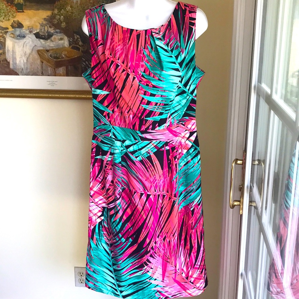 SANGRIA SUMMER DRESS Pink / Green Excellent Condition Size 10